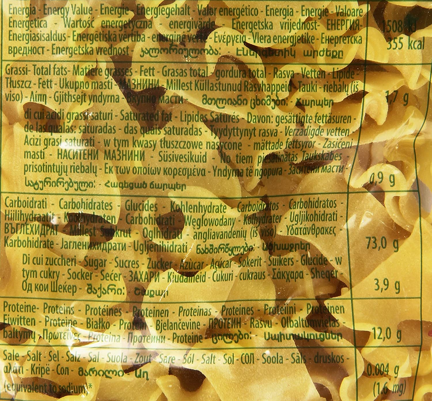 20 pastas Divella 100% Italiano N° 19 Pantacce 500 gr