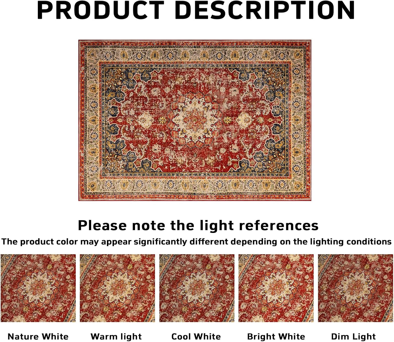 5x7 Washable Area Rug,Indoor Vintage Living Room Carpet,Soft,Low Pile,Non Shedding, Easy Clean,Machine Wash,Non Slip Soft Large Rug Bohemian for Bedroom,Entry Throw Carpet Stain Resistance