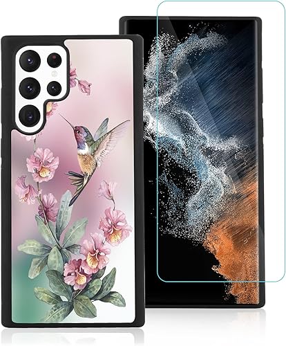 OOK Funda compatible con Samsung Galaxy S23 Ultra, protector de pantalla integrado, antideslizante, a prueba de golpes, para Samsung Galaxy S23