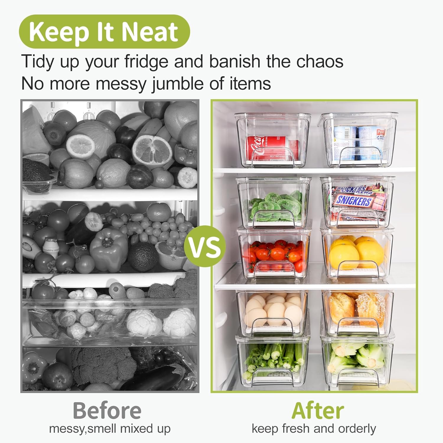Keep Your Fridge Neat with Imncya Organizers