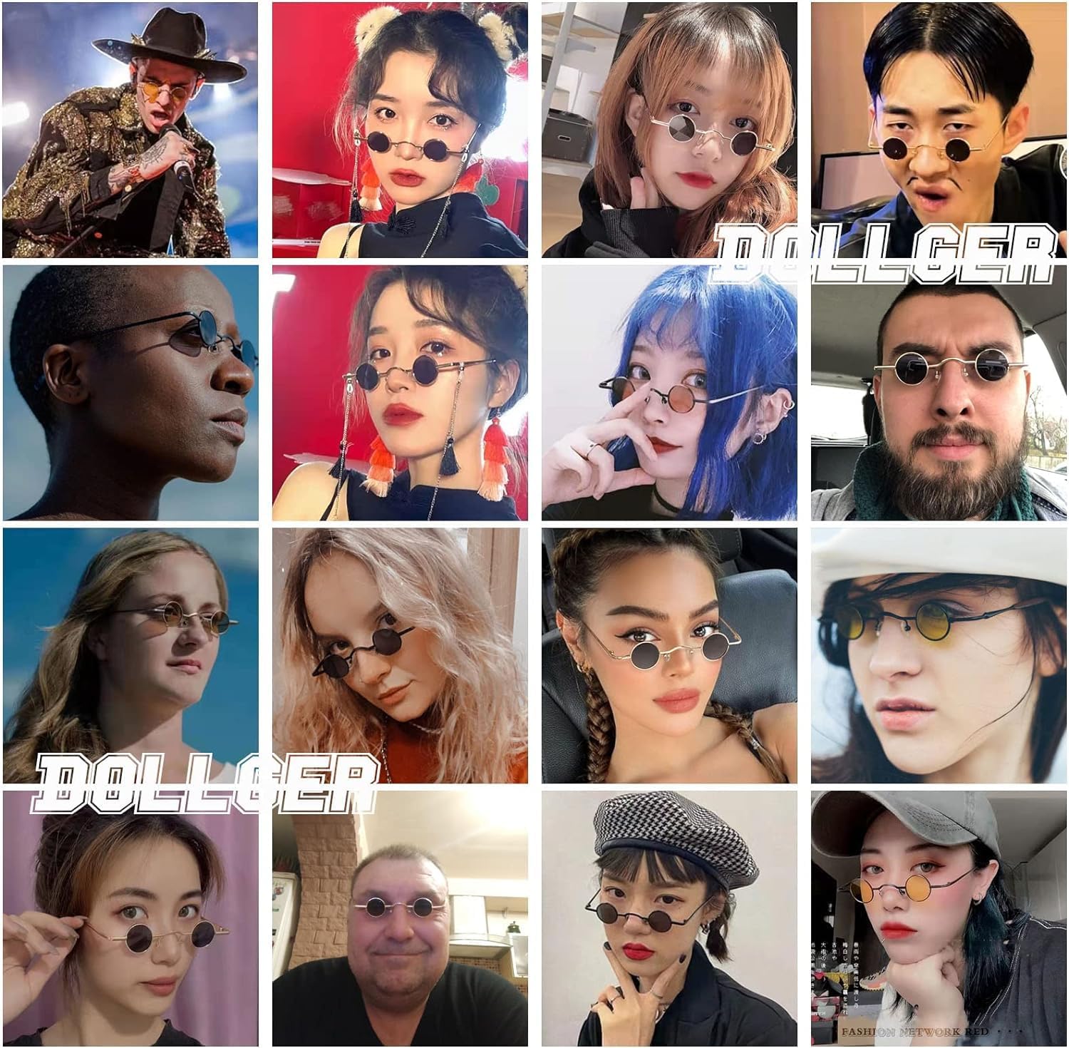 Dollger Punk Polarized Sunglasses 70s Hippie Circle Small Sun Glasses - Image 2