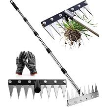 Weeding Rake Puller Tool for Garden,Heavy Duty Iron Weed Puller Cutter Tool