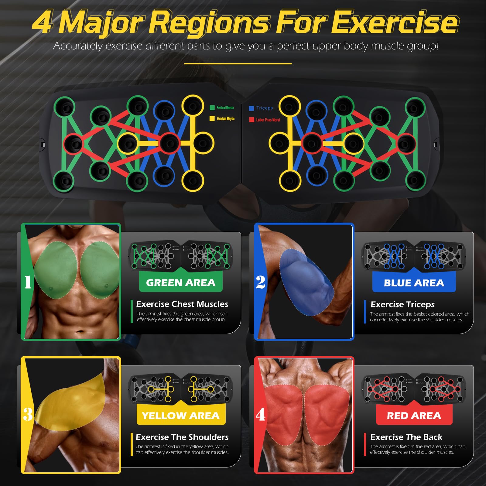 24 en 1 Planche Push Up, Pompe Musculation, Planche a Pompe Sport Pliable avec Poignées, 2 Corde de Tension, 20 Pads Adhésifs, Sac, Capacité Charge 150kg, Appareil Musculation Maison Entraînement