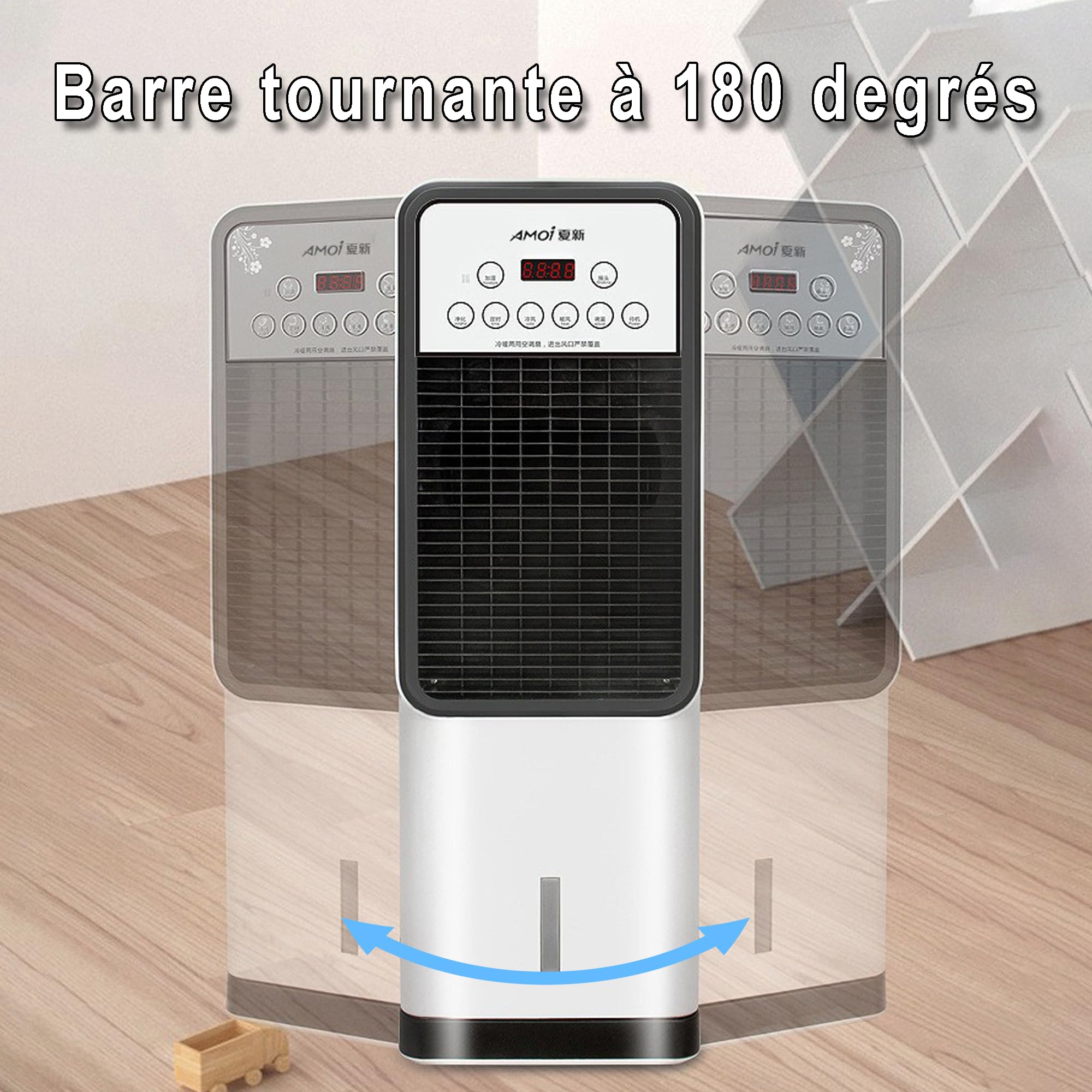 MOZIMO Tragbare Klimaanlage 2-in-1 Kalt / Warm Fernbedienung, 7h Timer, breite Oszillation, geräuscharmer Motor, kompakt, für die ganze Saison.