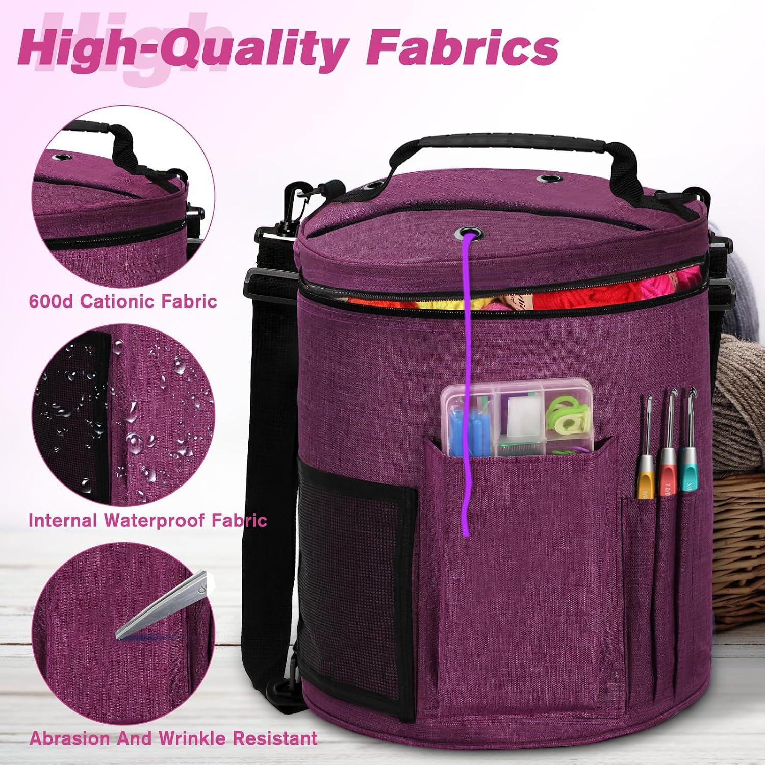 Crochet Kit for Beginners, 79 Pcs with 24 Colors Yarn & Storage Bag