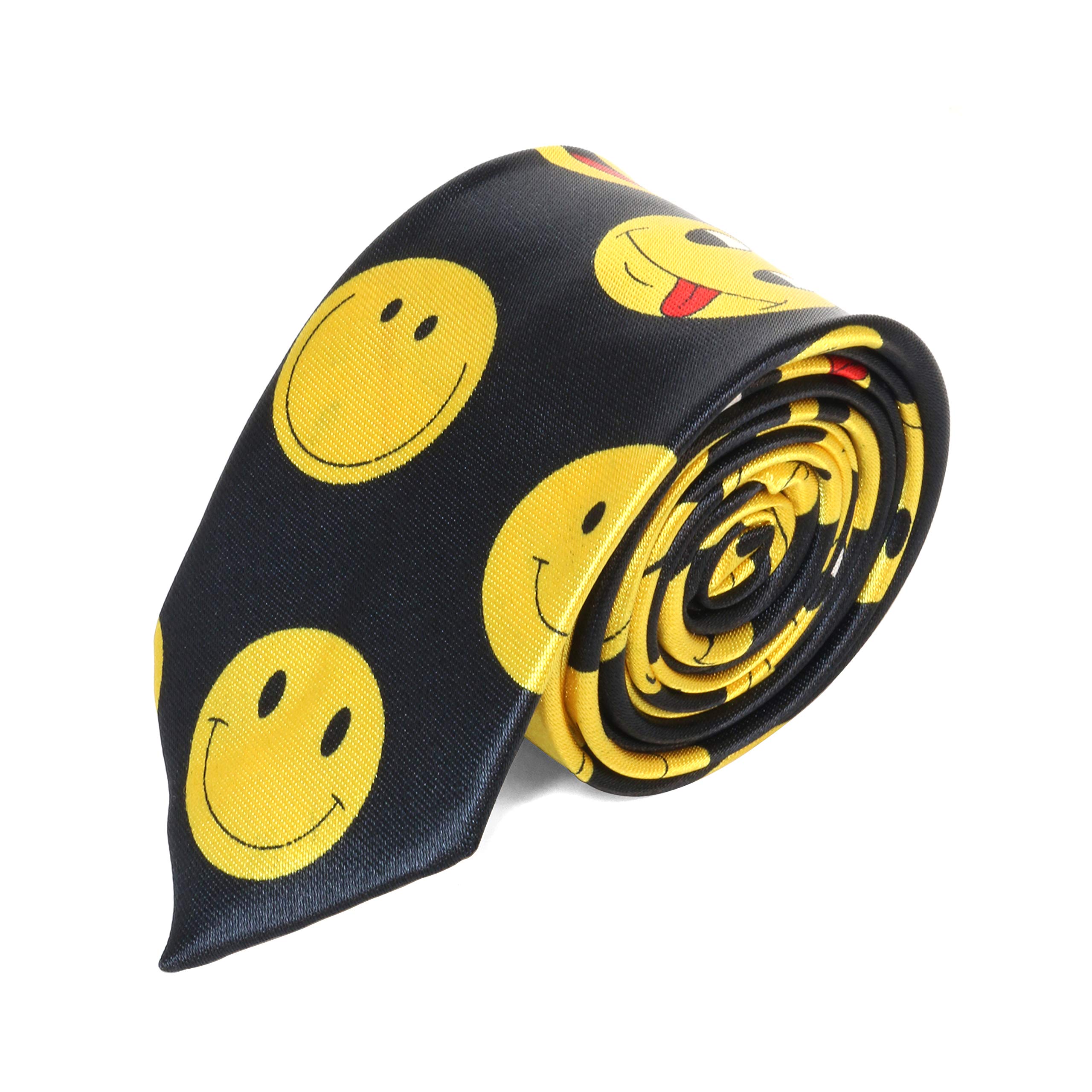The Tie Co™ Mens Funny Novelty Printed Joke Fancy Dress Gift Ties (27 - Smiley Emoji)