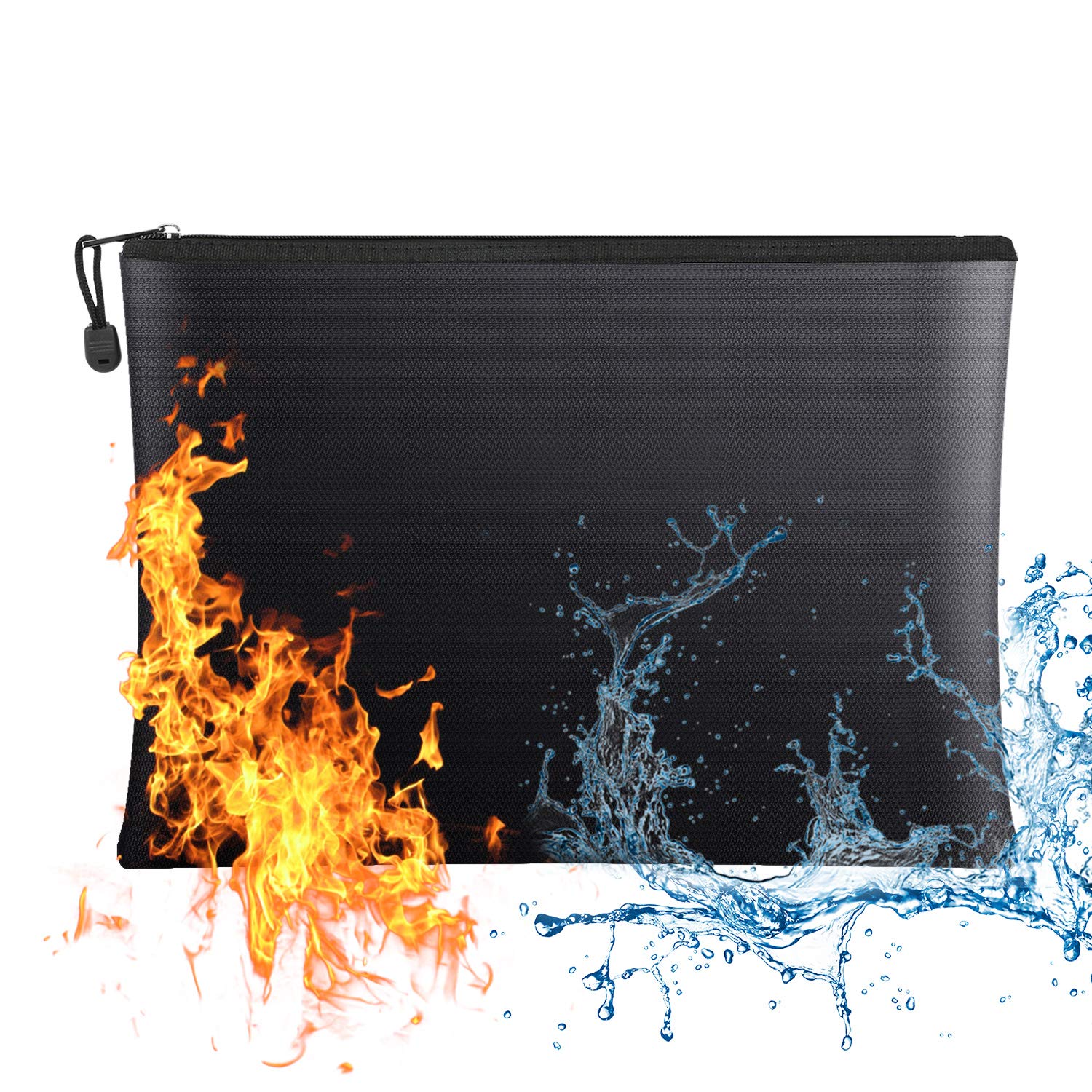 ActFaith Fireproof Document Bags Waterproof File Folder Important Organizer Pouch A4/Letter Size Money Briefcase/Silicone-Coated Pouch/Zipper Closure