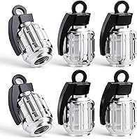 Vista 40 de 4 tapas de vástago de válvula de neumático estilo piscina 8 bolas, cubiertas universales de núcleo de cobre a prueba de polvo para automóviles, SUV