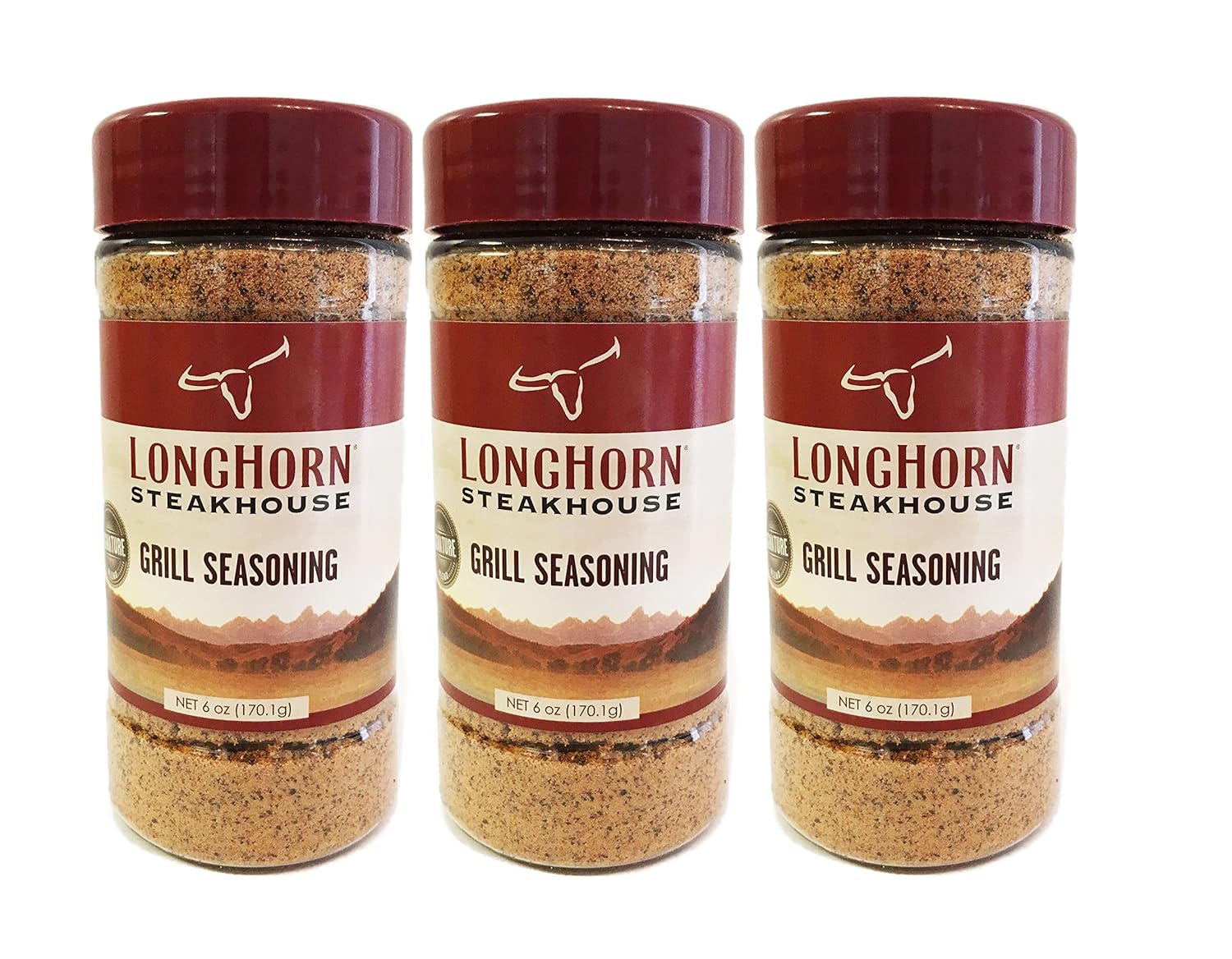 3 PACK Bottle LongHorn SteakHouse Grill Seasoning / Sazonador de Carne