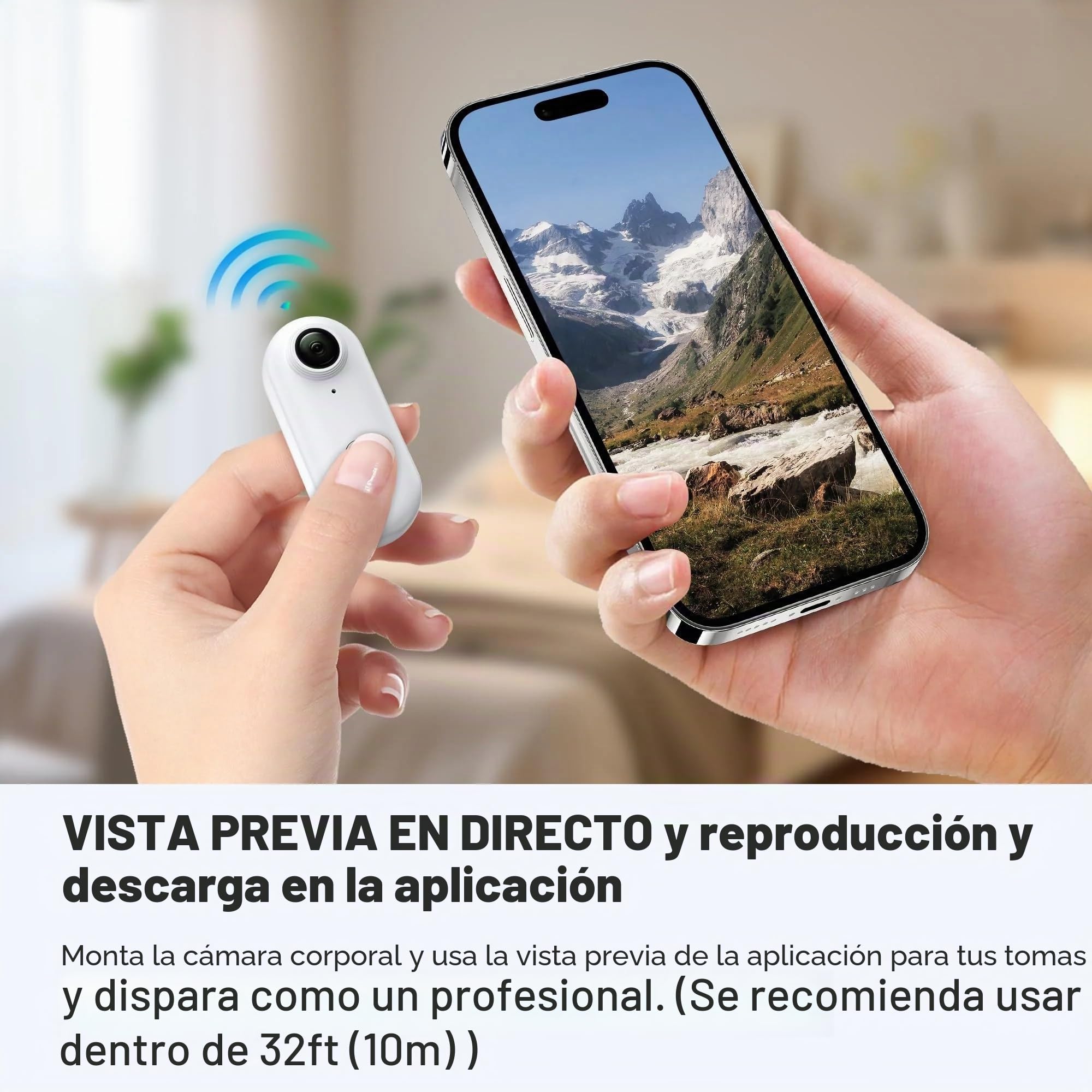 Mini Cámara Deportiva Corporal 4K POV Body Cam, Mini Cámaras de Acción WiFi con Grabación de Audio y Vídeo, Deportes Cámaras de Pulgar Portátil Magnética para Moto, Vlogging, Esquí, Ciclismo, Negro
