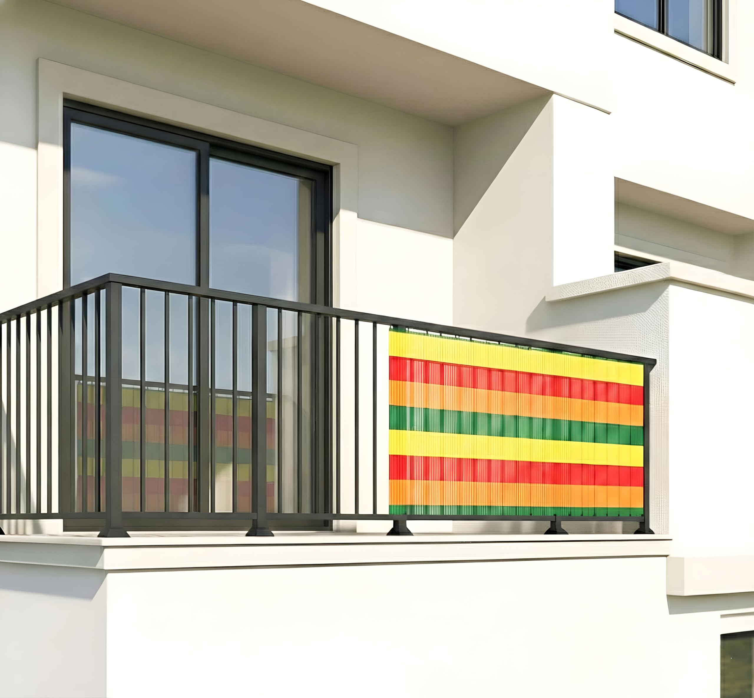 Balcony Safety Net with Reinforced Edges |4.5 x 15 Ft | Multicolor | HDPE | 90% Shade UV Resistant Protection Net for Balcony, Staircase & Terrace-image-48