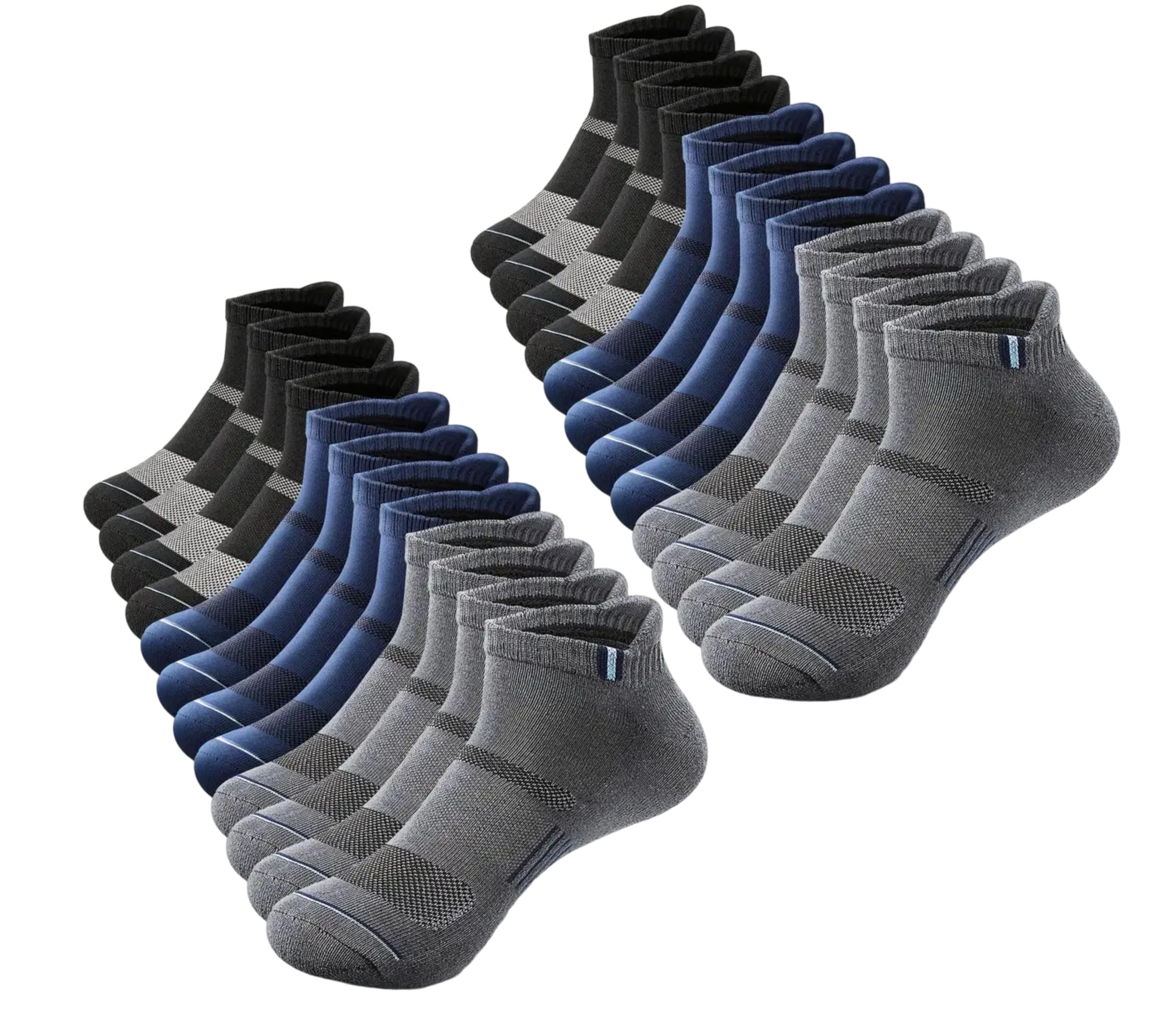6 Pairs Long Ankle Sports Socks for Men and Women, Multicoloured, Pack of 6, One Size