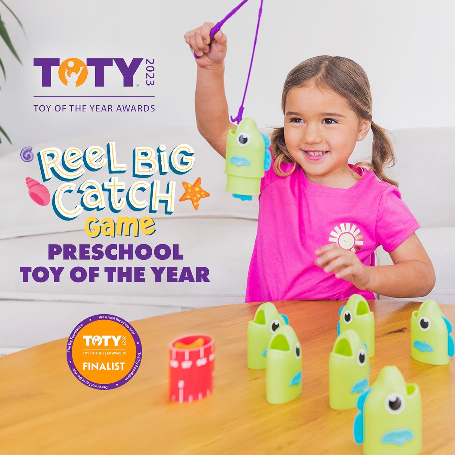 Educational Insights Reel Big Catch Game - Preschool Math Games for 4 Year Olds, Who Can Catch the Longest Fish Game, Kindergarten Learning Activities, Fishing and Counting Games for Kids Ages 3-5