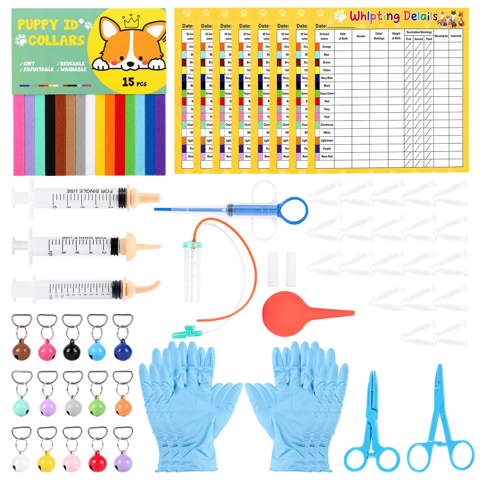 JBUYIAN 72 Pcs Whelping Kit Puppy Birthing and Starter Kit