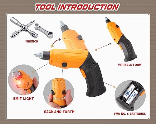 Miniatura 7 de Juguetes interactivos para desmontar, juego de mecánico para niños y kit de construcción de motor para niños pequeños de 3 a 5 años, juguetes de