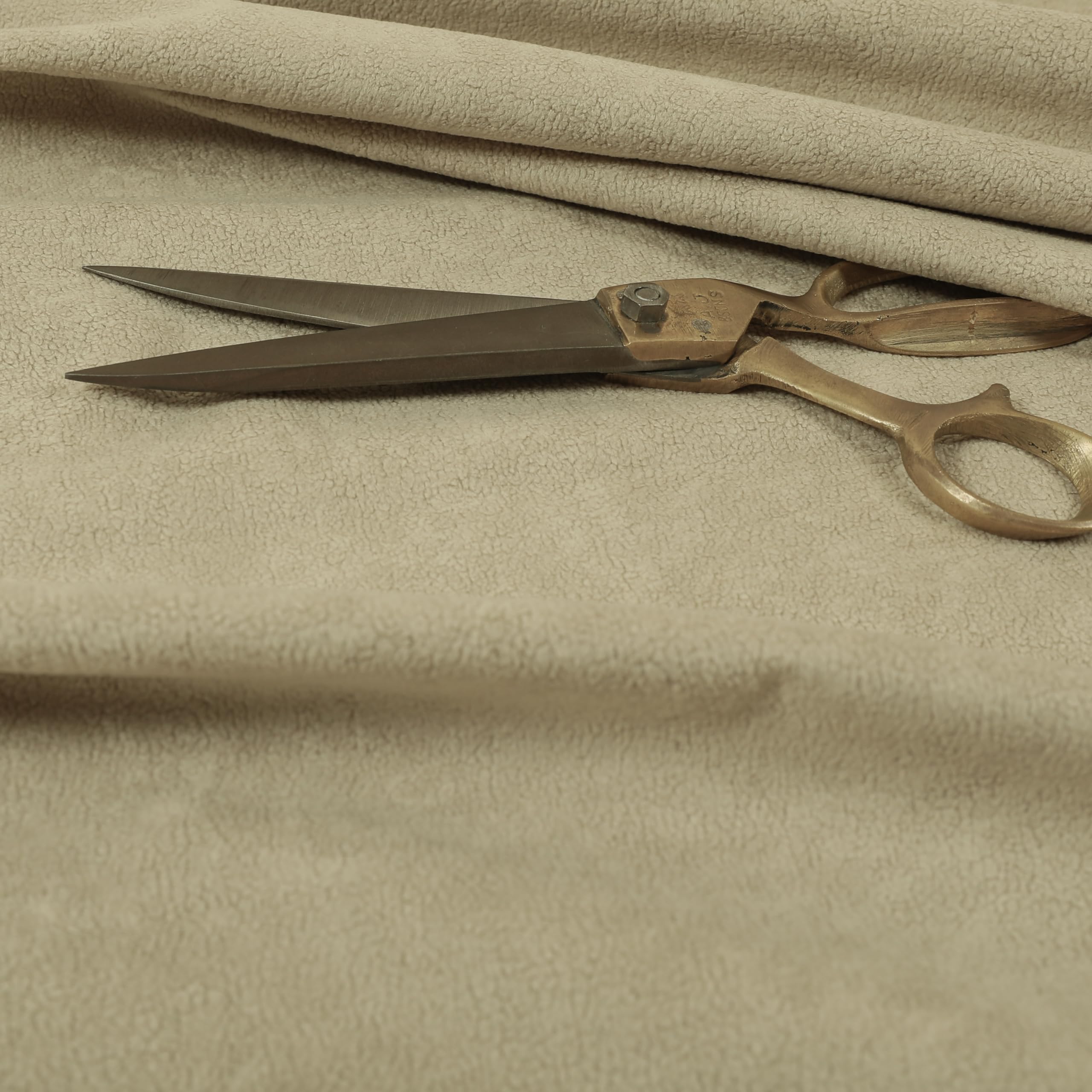 Redbrick Mill Fabrics Flame Retardant Soft Quality Moleskin Grain Textured Velvet Upholstery Fabric Material, Beige for Sofas Curtains Sold by The Metre (Per Metre)