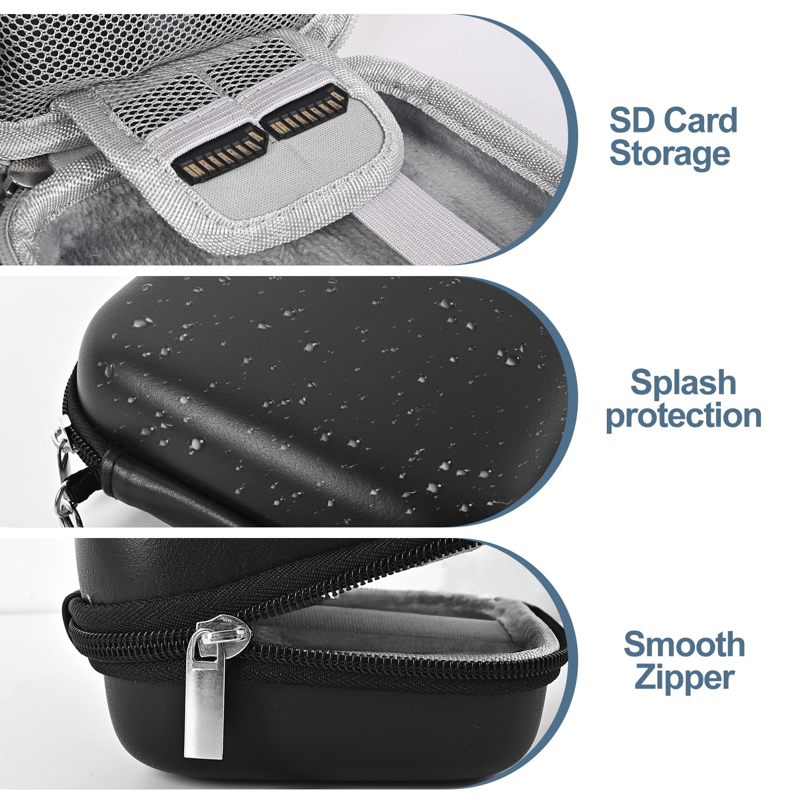 Waterproof Digital Camera Case,Suitable for Kodak Pixpro Fz45/Fz55/Canon Powershot Elph 360 Case/G7x/Ixy/Laser Printer/Camkory/Masterbee/Sony Cyber-shot DSC-RX100,Rose Gold camera case (Black)