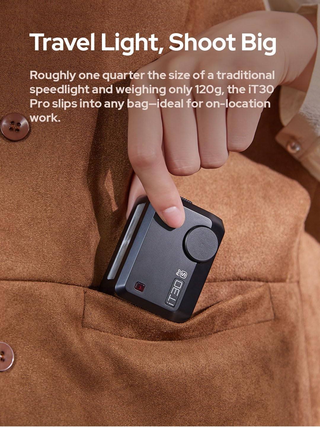 Godox iT30 Pro Flash Mini TTL per Fotocamere Leica, Wireless 2.4G HSS 1/8000s Touchscreen, Ricaricabile Nero