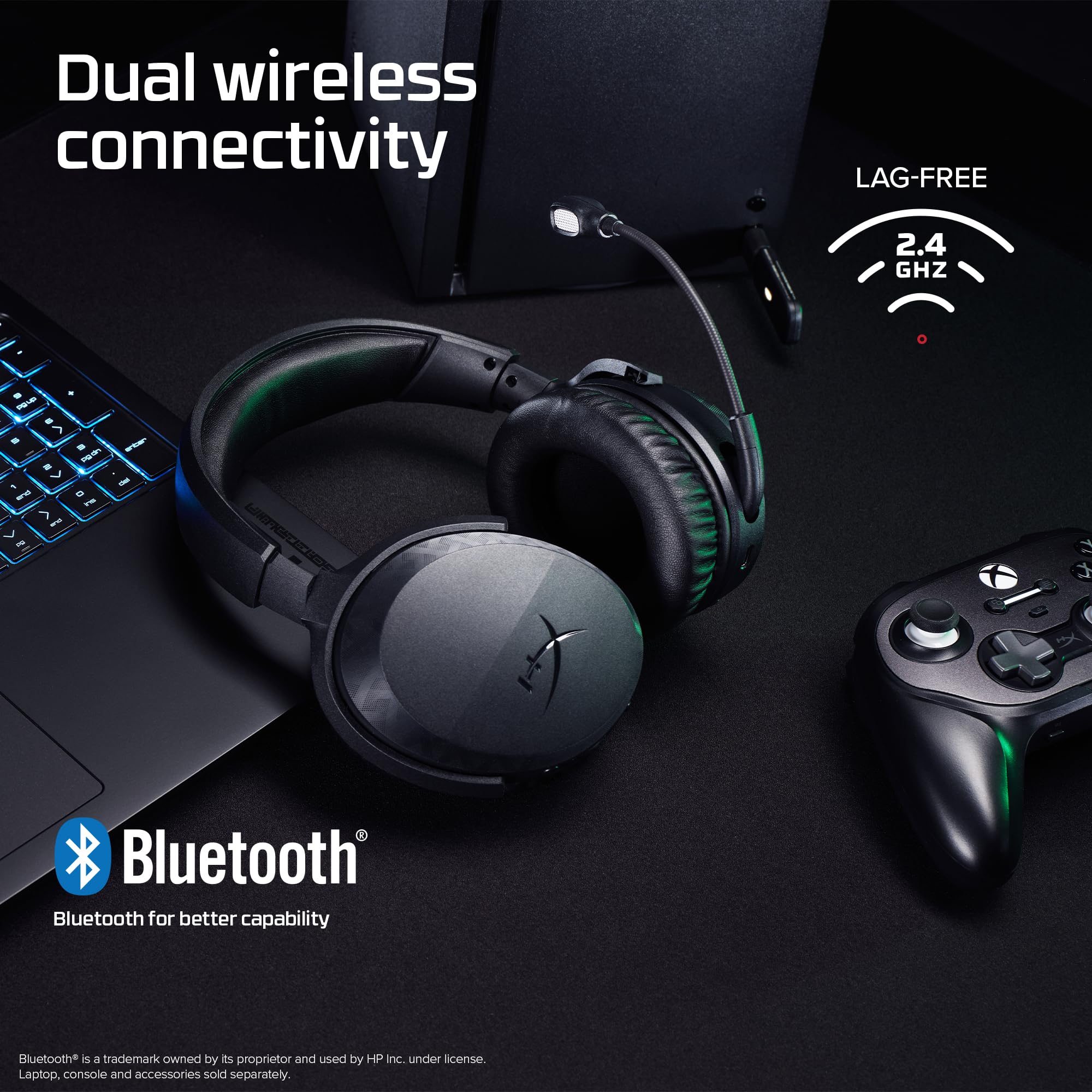 HyperX CloudX Stinger 3 Bezprzewodowe słuchawki do gier dla konsoli Xbox | Bluetooth 5.2 i 2,4 GHz, do 80 godzin pracy na baterii, sterowniki 50 mm, mikrofon, USB-A, czarny