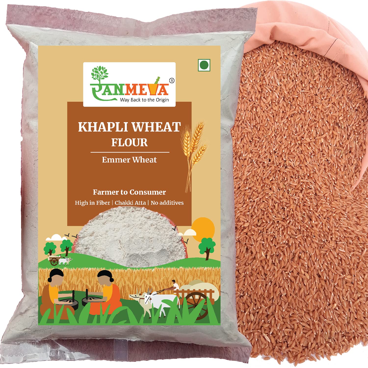 RANMEVA Way Back To The Origin khapli wheat flour atta 2kg | Emmer Wheat Flour | Stone Mill grounded | High on dietary fiber | Organic (B097TRS1S5) Amazon Price History, Amazon Price Tracker