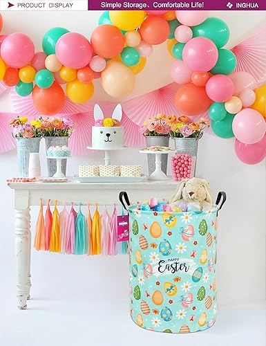 Miniatura 9 de Cesta de lavandería grande de tela de lona ligera, organizador de juguetes, ropa sucia, plegable, impermeable, para dormitorios universitarios,