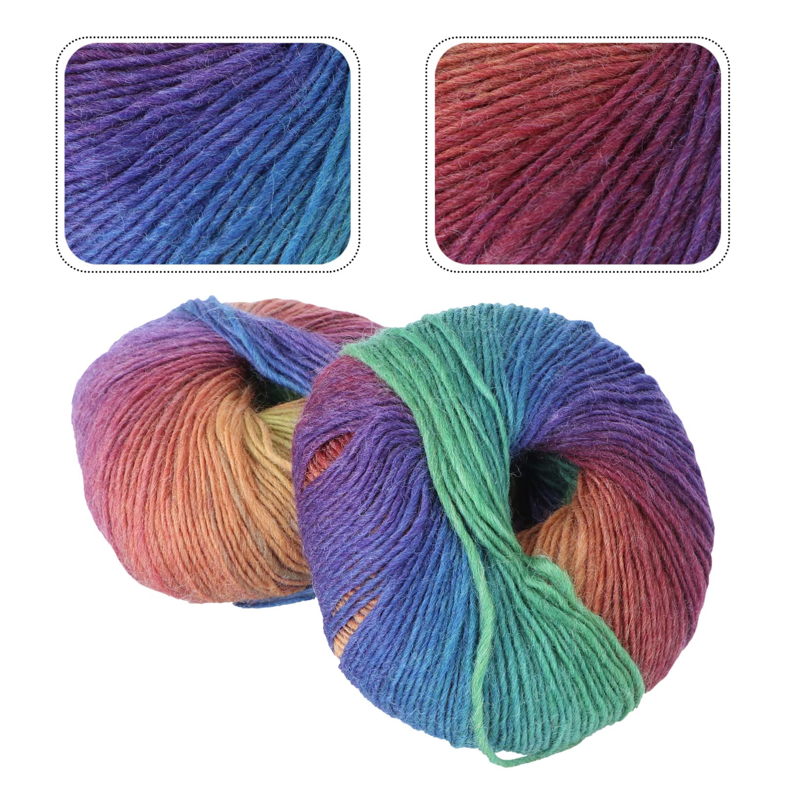 Ciieeo 6 Rollen selbststreifendes Häkelgarn Wollgarn Baumwolle Strickwolle Sockenwolle aus Baumwolle Wolle Regenbogengarn Regenbogen-Strickwolle Strickgarn Zubehör häkeln Pullover Linie