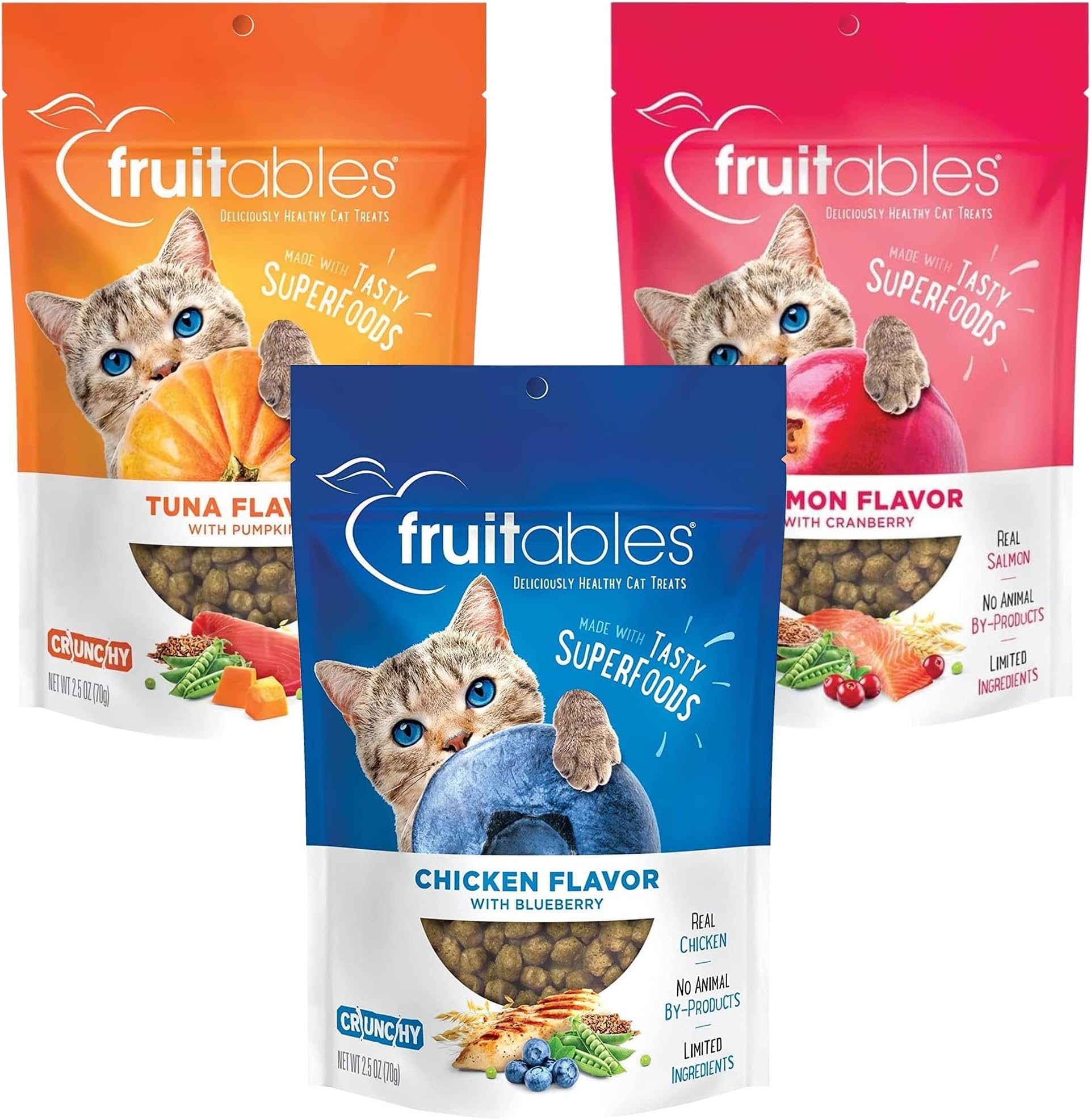 Fruitables Cat Treats Crunchy Treats for Cats Healthy Low Calorie Treats Packed