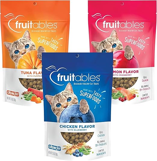 Fruitables Cat Treats Crunchy Treats for Cats Healthy Low Calorie Treats Packed