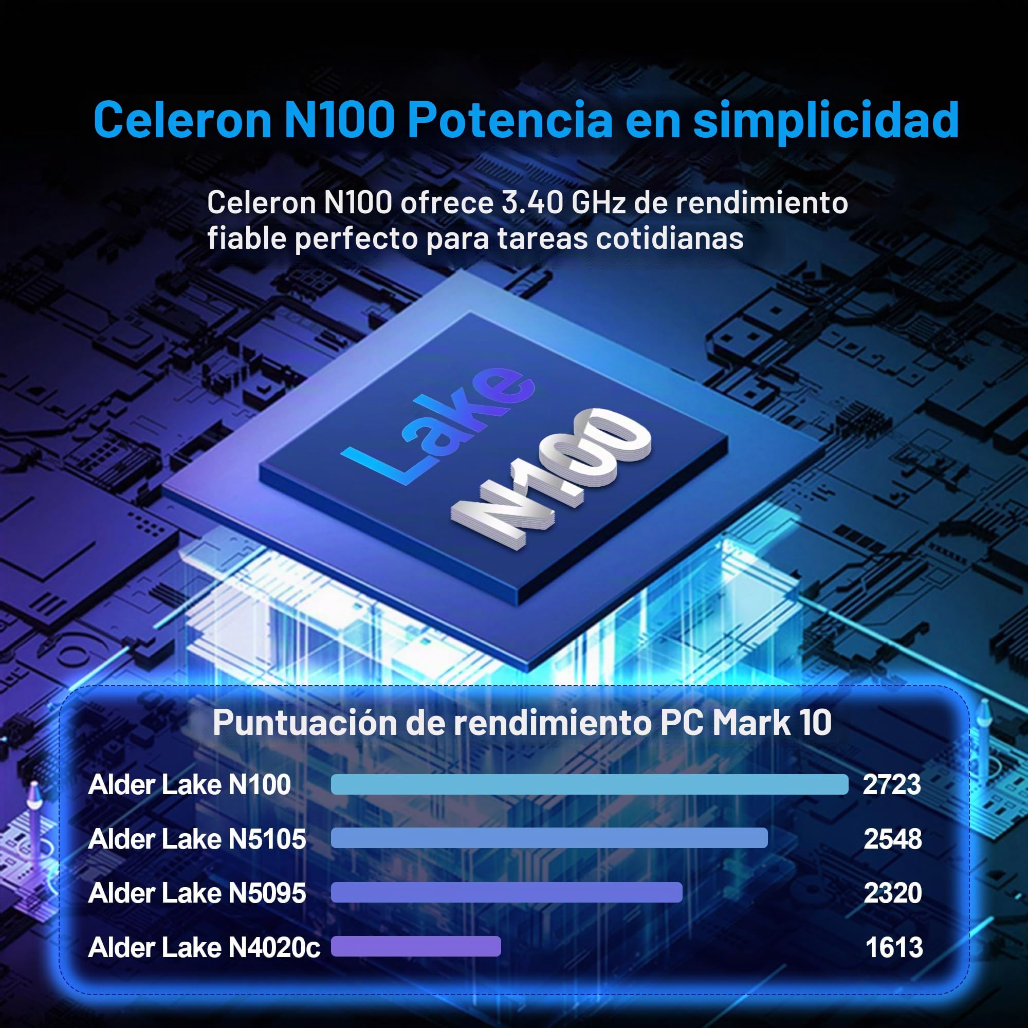 Ordenador Todo en Uno con Pantalla Curva 23.8" Procesador Celeron N100 (Up to 3.4Ghz) 8GB de RAM 512GB SSD Ordenador de Escritorio Todo en Uno Dual-Band WiFi Bluetooth 4.0 Completo con Ratón y Teclado