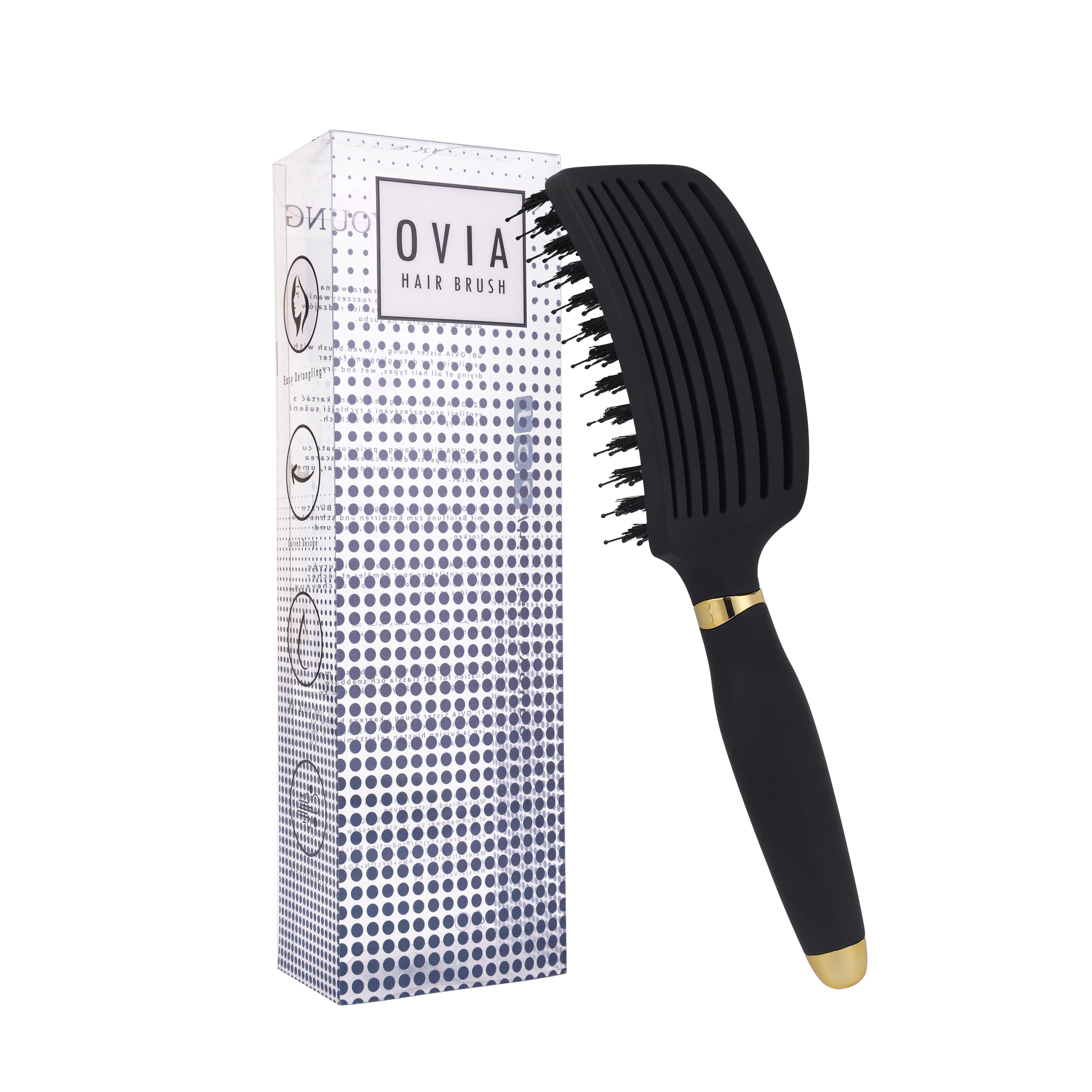 SISTER YOUNG OVIA BLACK BV - Natural Hair Brush Wild Hair with Ventilation, Black