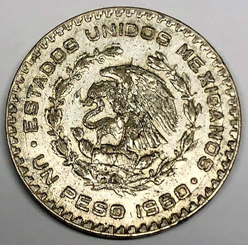 Miniatura 2 de 1957-1967 Mexican Peso With José Morelos Mexican Independence Martyr Last Small Denomination Mexican Silver Coin 10 Percent Silver Content 1 Peso By