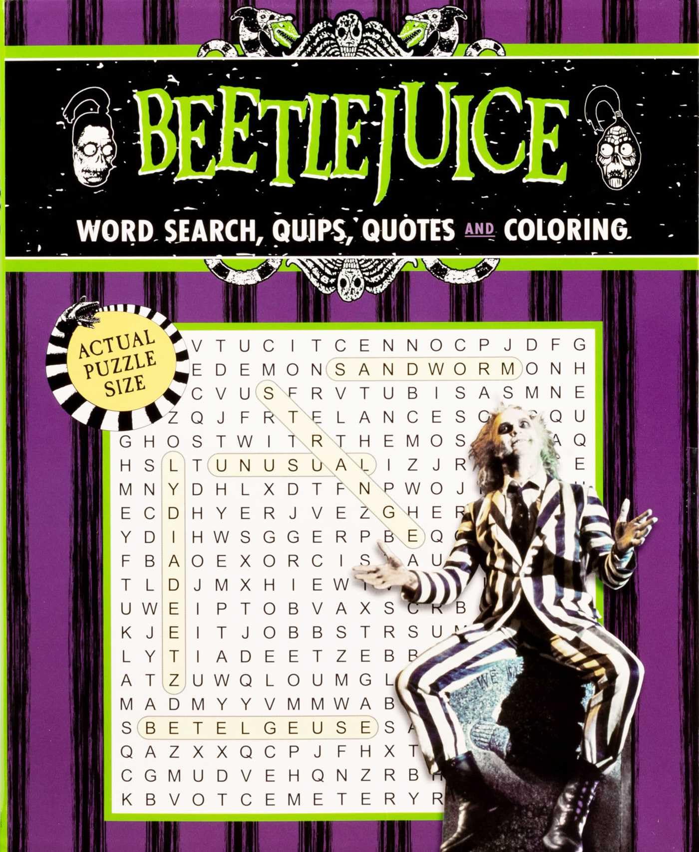 Beetlejuice Word Search, Quips, Quotes, and Coloring (Coloring Book & Word Search)