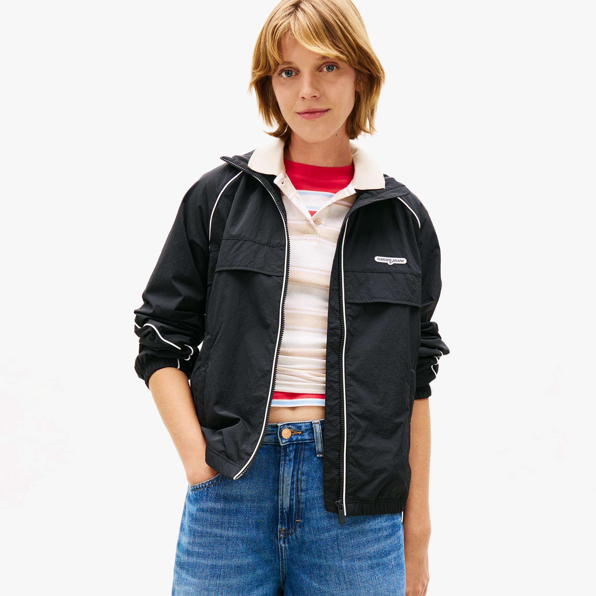 TJW PIPING NYLON TRACK JACKET Rüzgarlık Kadın