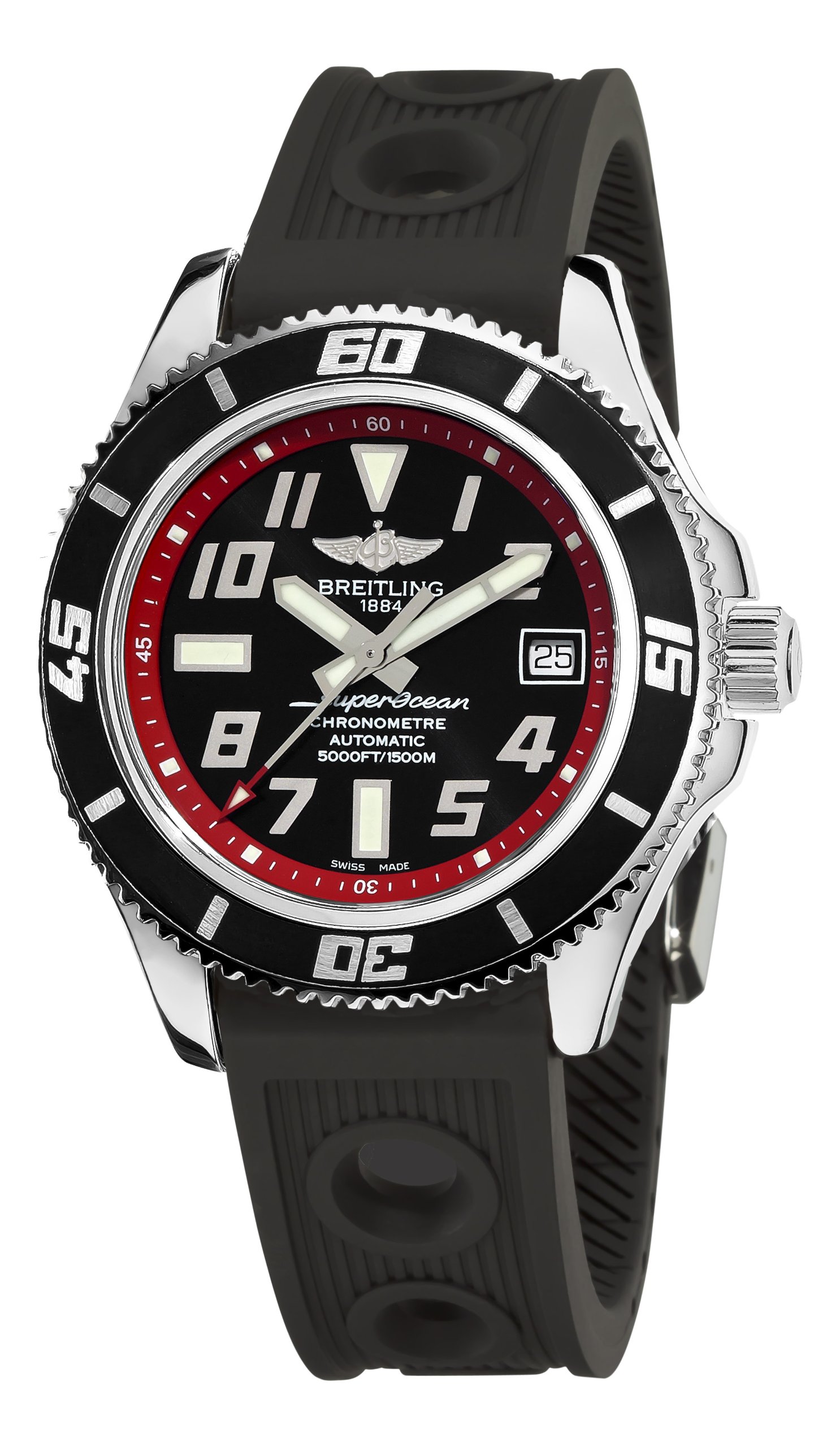 Breitling Men's A1736402/BA31 Superocean Abyss Black and Red Dial Watch