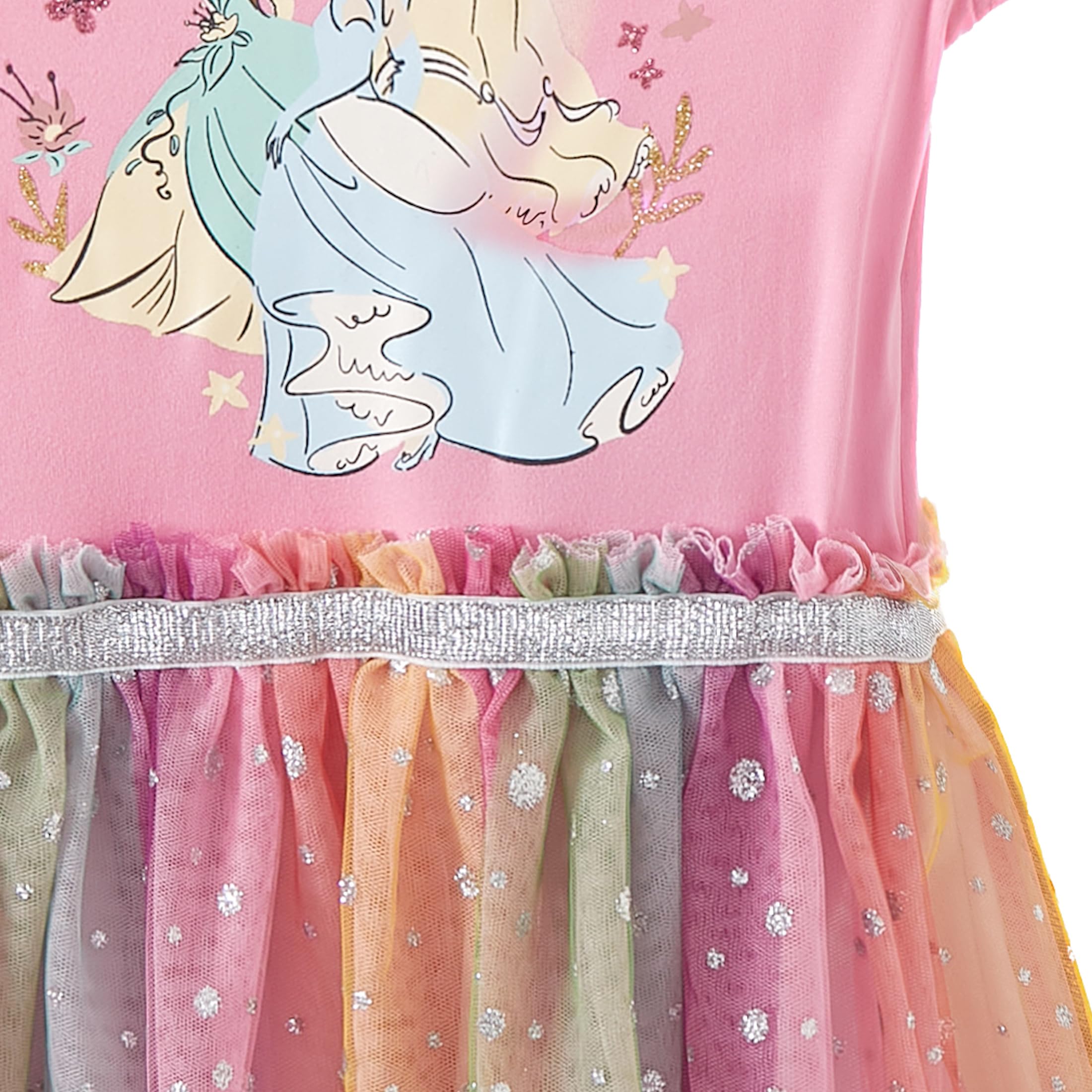 Disney Prinzessin Tiana, Belle Cinderella Mädchen Cosplay Kapuzen-Tüllkleid für Kleinkinder und große Kinder