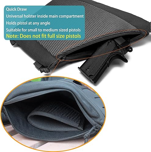 Miniatura 3 de FLWVOG Bolsa de transporte oculta para hombres, bolsas cruzadas para pistolas pequeñas y medianas, bolsa Ccw, bolsas EDC para senderismo, viajes