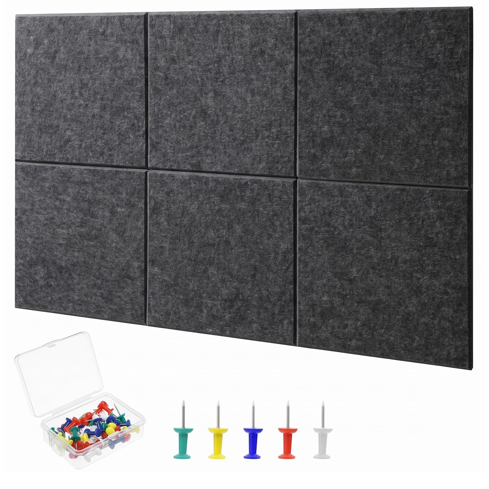 Large Cork Board 90 x 60 cm, 6 Pack Pin Board, Felt Bulletin Boards