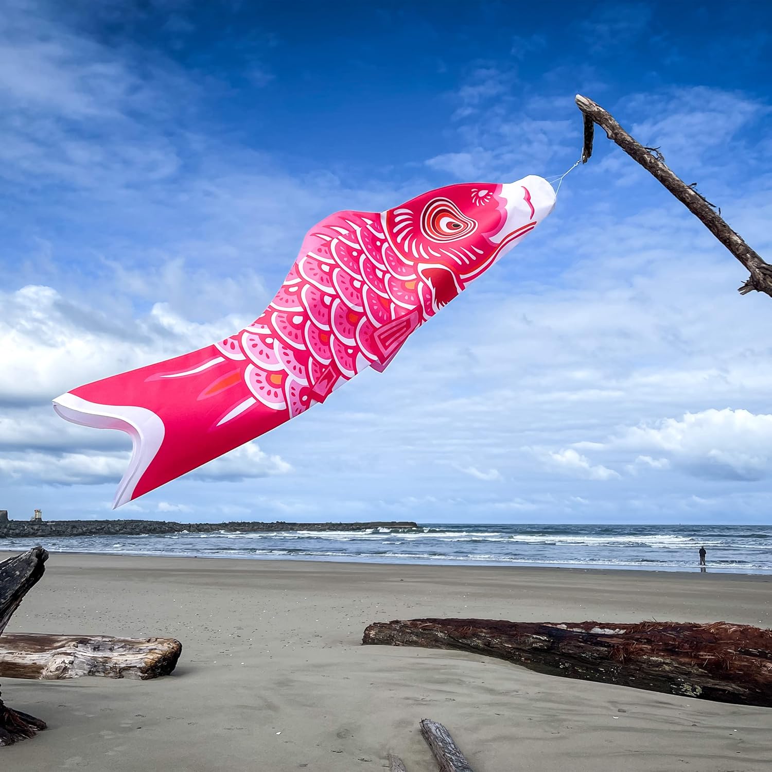 In the Breeze Koi Fish Windsock, 60-Inch, Pink