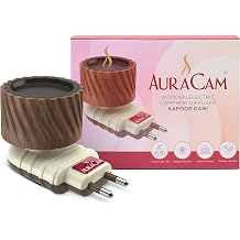 Camphor Burner Essential Oil Diffuser Electric Diffuser for Fragrance Kapur Dani for Pooja, Meditation, Havan Kappor Stand for Home, Office Pack of 1 Wood