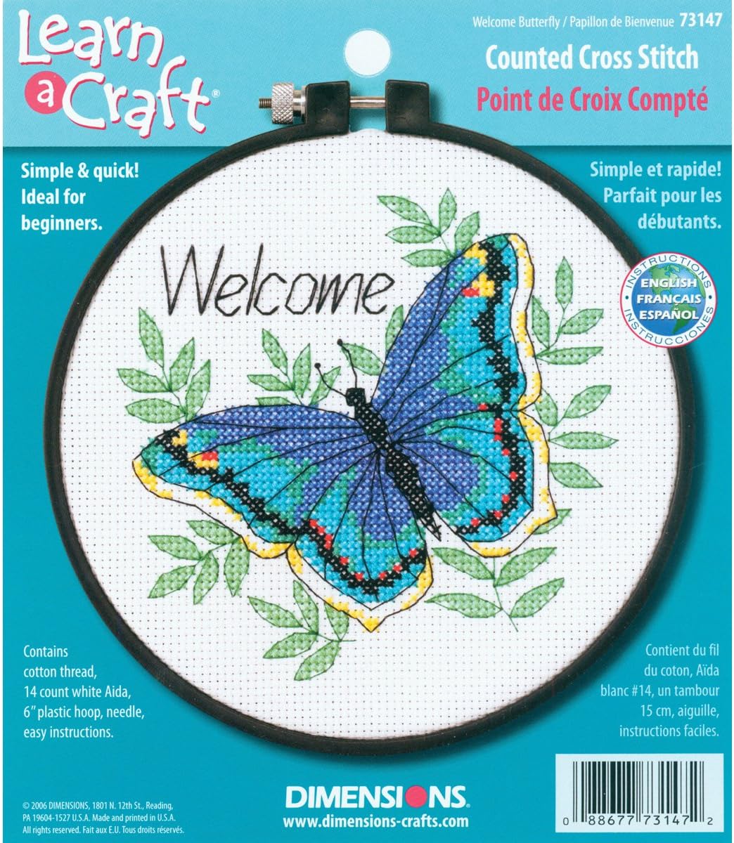 Dimensions 73147 Needlecrafts Counted Cross Stitch, Welcome Butterfly