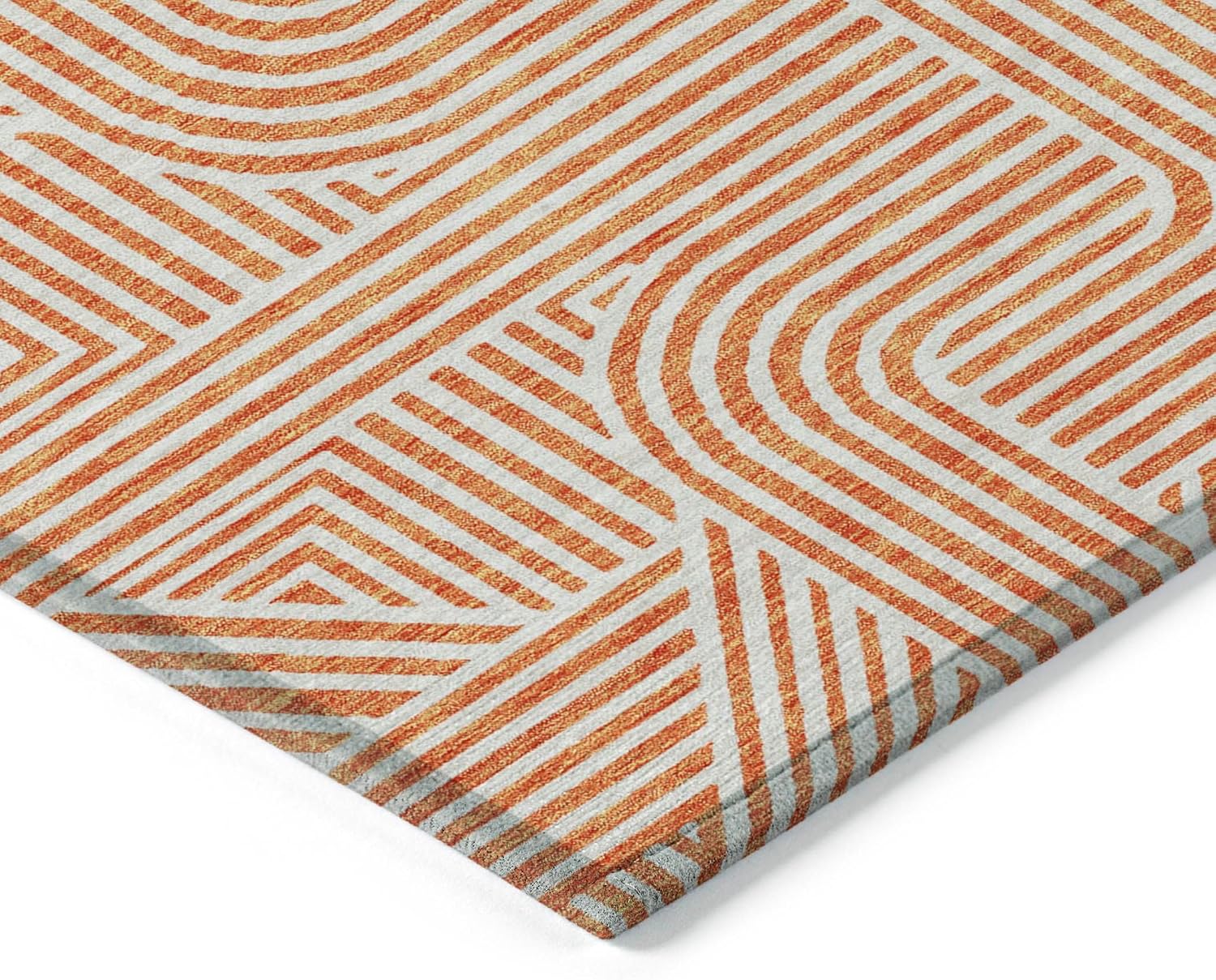 Addison Rugs Chantille ACN917 Orange 10' x 14' Indoor/Outdoor, Machine Washable, Easy Clean, Non Shedding, Bedroom, Living Room, Dining Room, Kitchen, Patio Rug