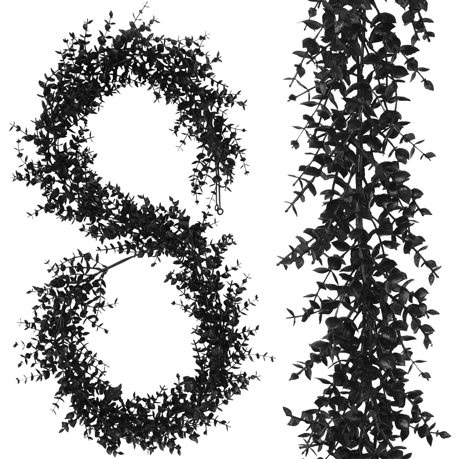 YIXANNX 6 Realistic Garland Black Halloween Garland Black Pine Needle Garlands Christmas Garlands With Artificial Pines Needles 178cm Decorations Halloween