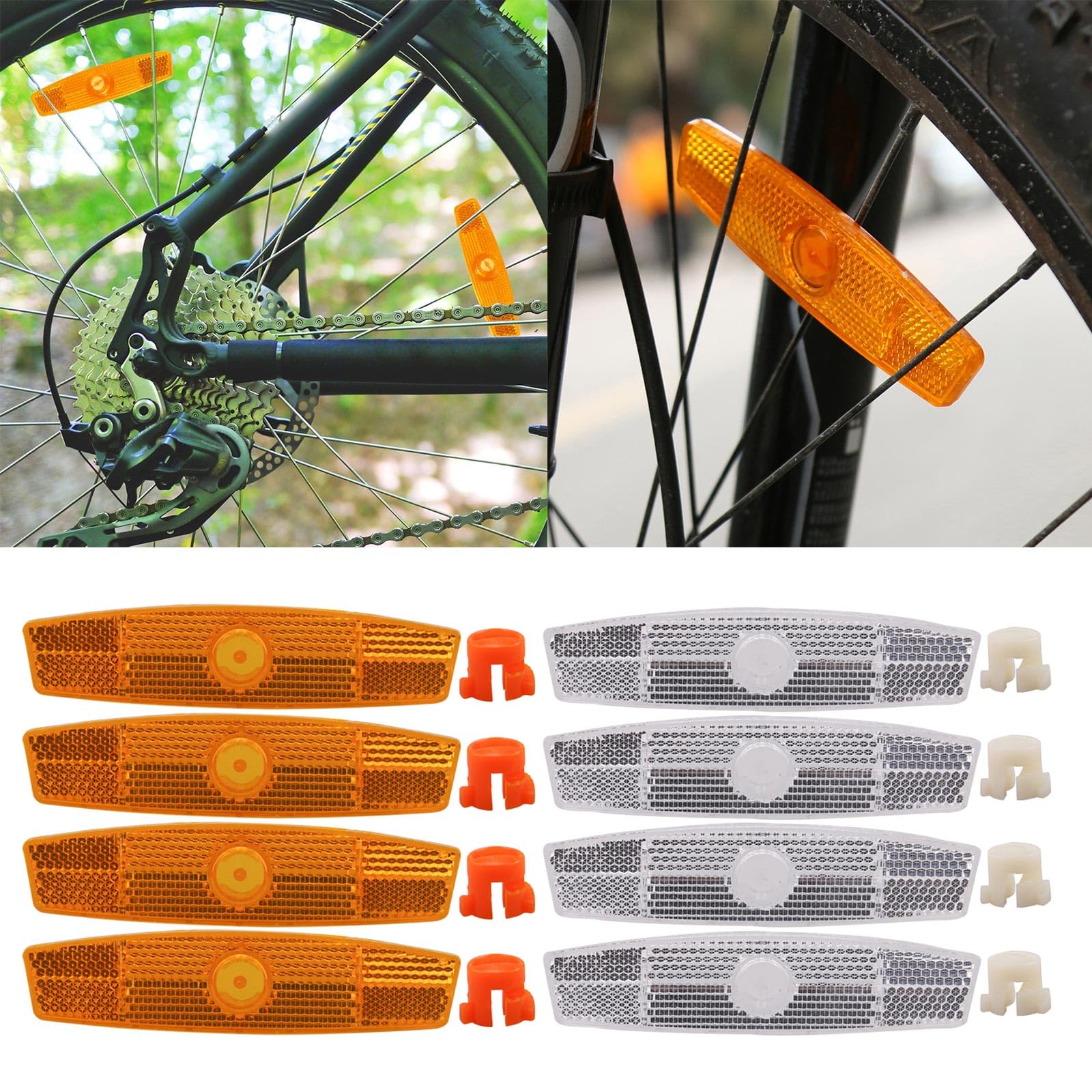 QIEIEI 8Pcs Waterproofs Bicycles Wheel Spokes Reflectors Bikes Warning Spokes Reflectors for Cyclings Mountain Bikes Ro