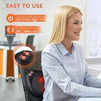 Brelley Shiatsu Masszírozó Párna - Nyak, Váll és Hát Masszázs Forgó Fejekkel és Melegítő Funkcióval - Irodai és Otthoni Használatra 2