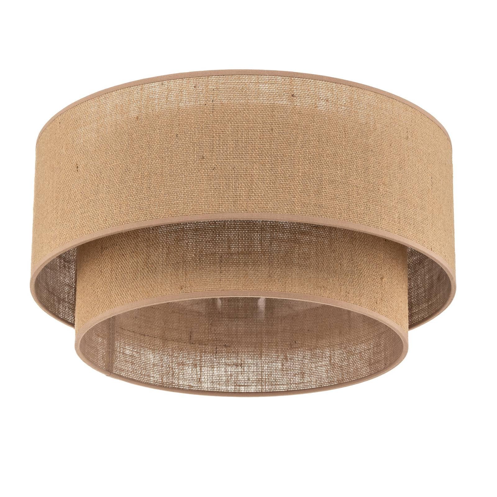 Euluna Deckenleuchte Jute Ø 45 cm, Deckenlampe 1x E27 ohne Leuchtmittel Wohnzimmerlampe Deckenbeleuchtung Schlafzimmerlampe Esszimmerlampe