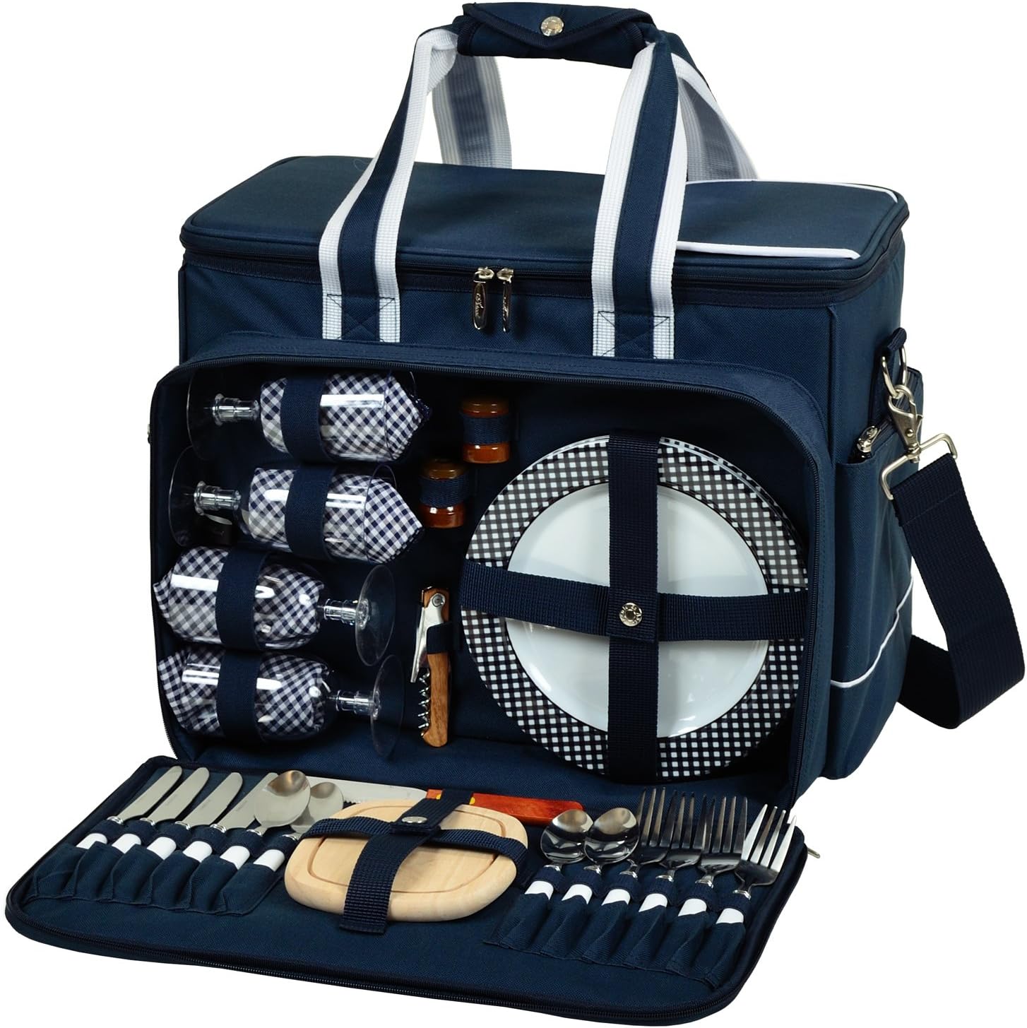 Original Insulated Picnic Cooler with Service for 4 - Designed & Assembled in the USA