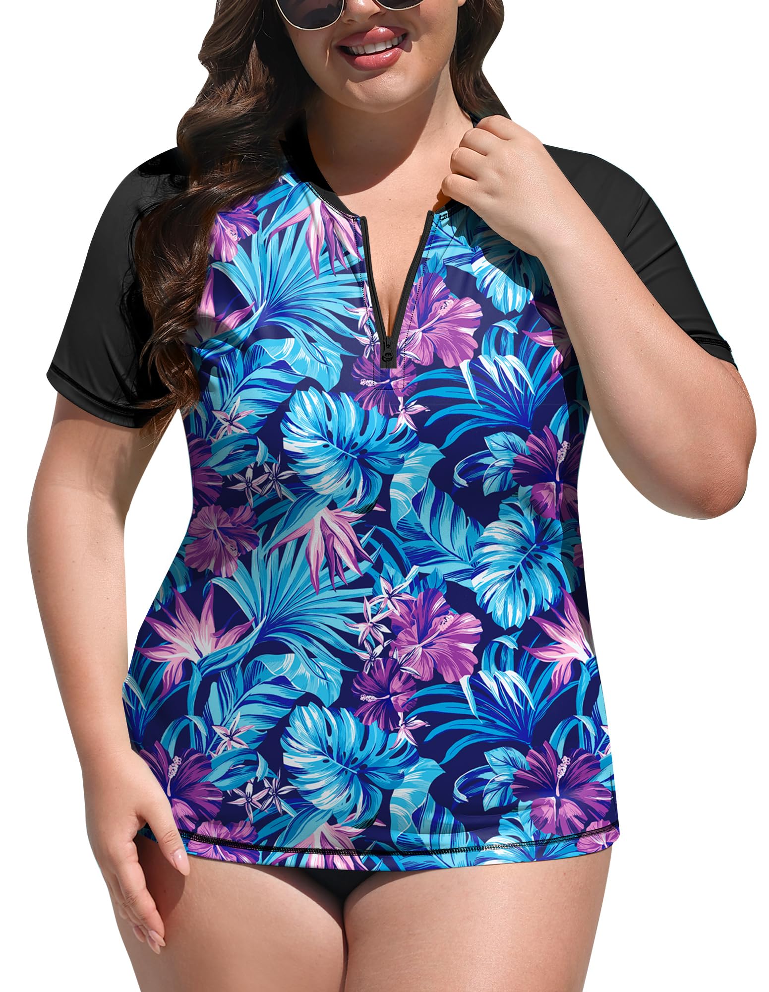 BesserBay Maglietta da donna a maniche corte UPF 50+, protezione solare ad asciugatura rapida, 1X 4X