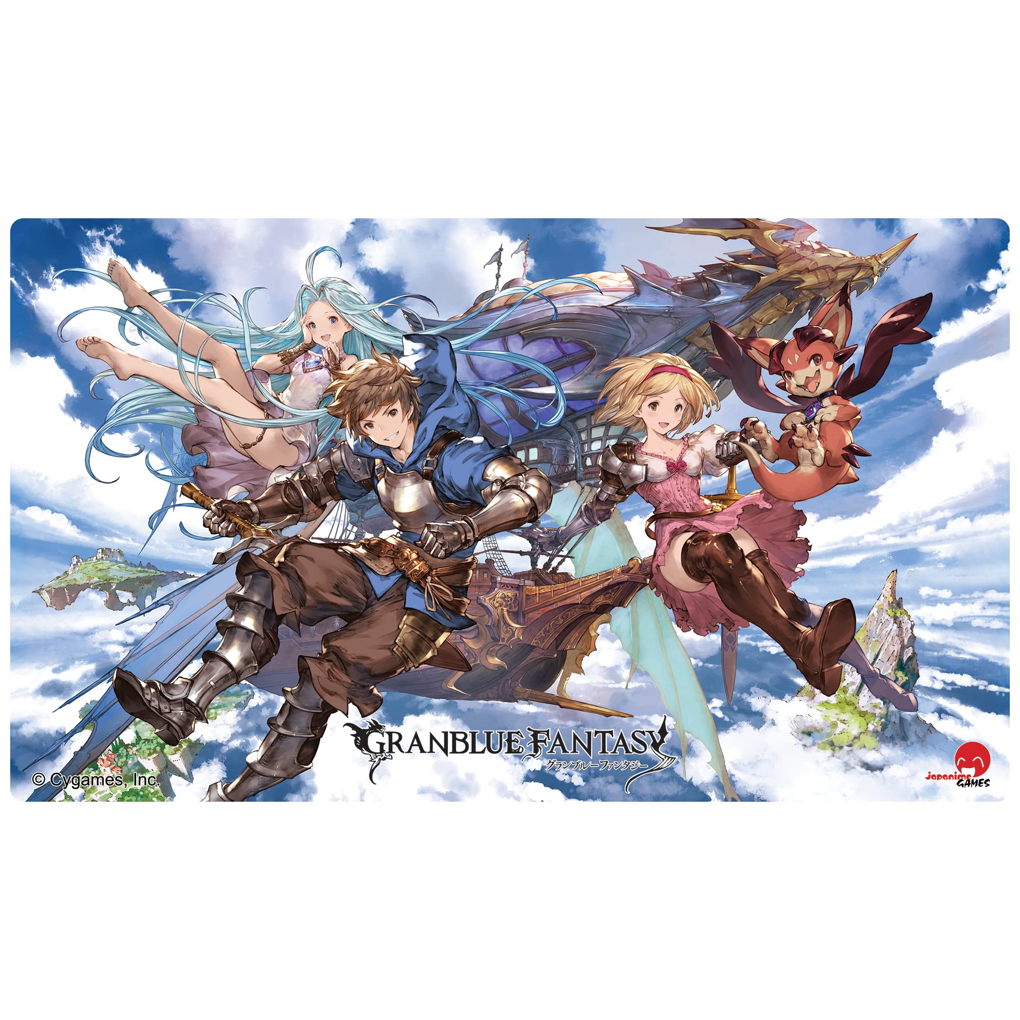 Tapis De Jeu Granblue Fantasy 3 – 61 X 35,6 Cm, Néoprène Haute Qualité, Base Antidérapante, Avec Gran, Djeeta, Vyrn, Lyria, Katalina, Io
