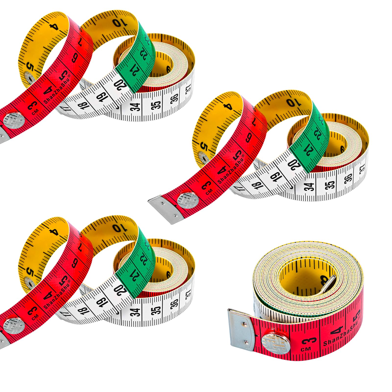 4 Pieces Tape Measure 1.5 m, Sewing Tape Measure, Metro Sewing, Body Measuring Tape, Double-Sided Body Measuring Ruler for Body Measurements Tailoring Homes