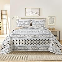 Vista 26 de TWINRUN Juego de ropa de cama de algodón tamaño queen, juego de ropa de cama de algodón, juego de edredón bohemio, juegos de ropa de cama de granja